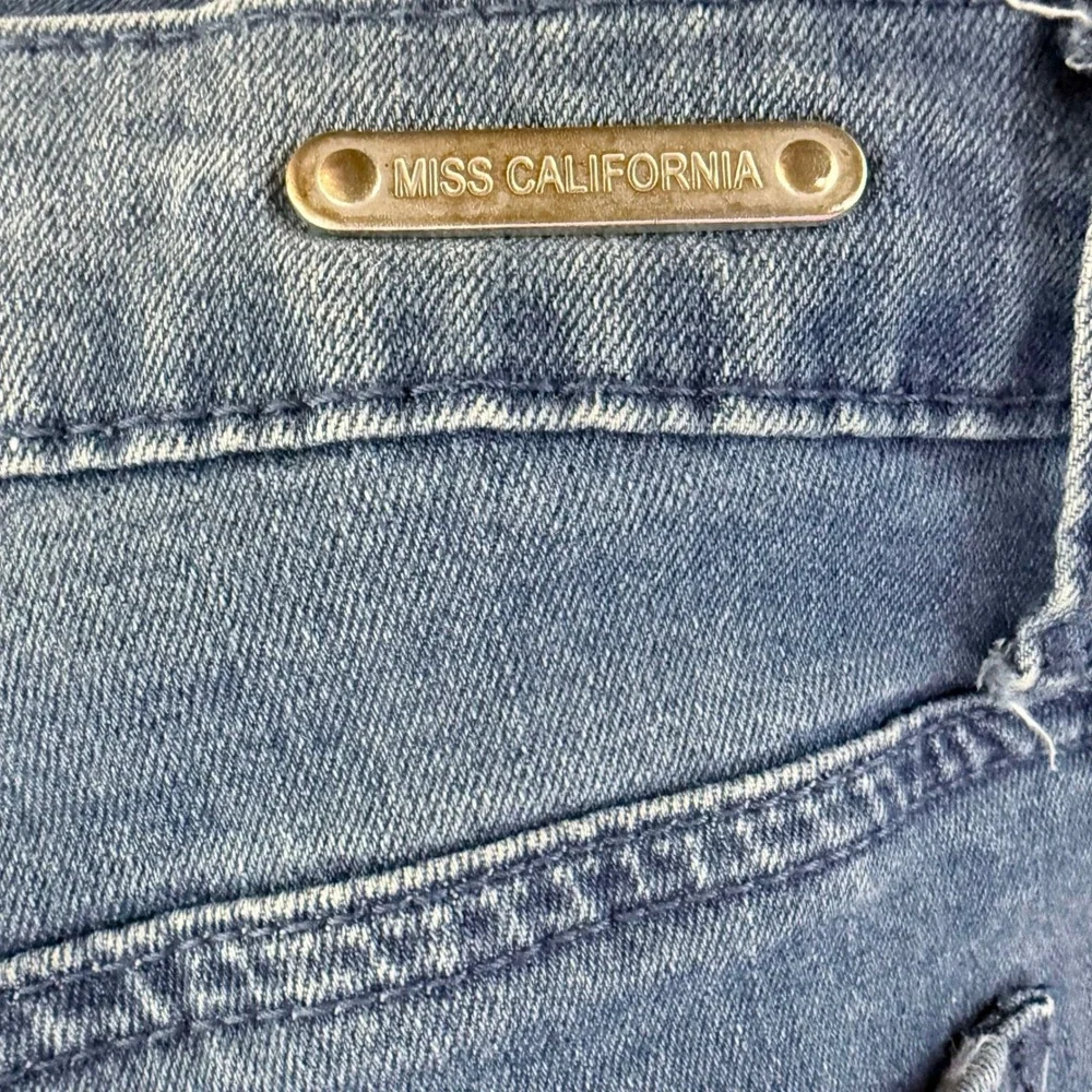 Miss California‎ Flare Jeans Women 7/8 Distressed Slit Hem Boho Y2K Retro Denim